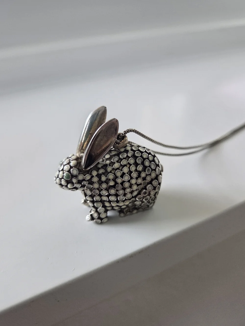 (NWT) Lucky Sterling Silver Rabbit Pendant Necklace - Picture 3 of 8